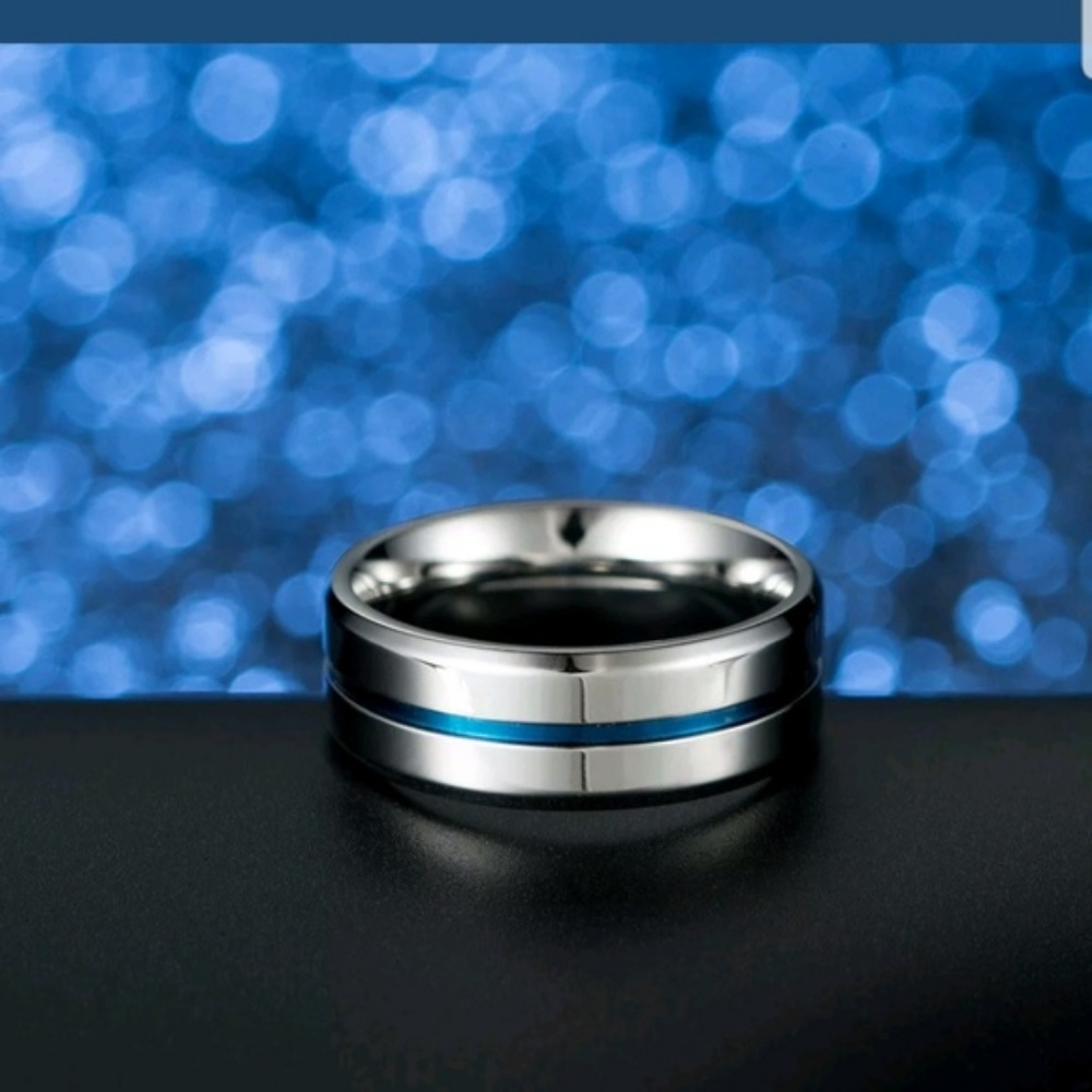 Men&Women Stainless Steel Titanium Band Ring - Picture 2 of 2